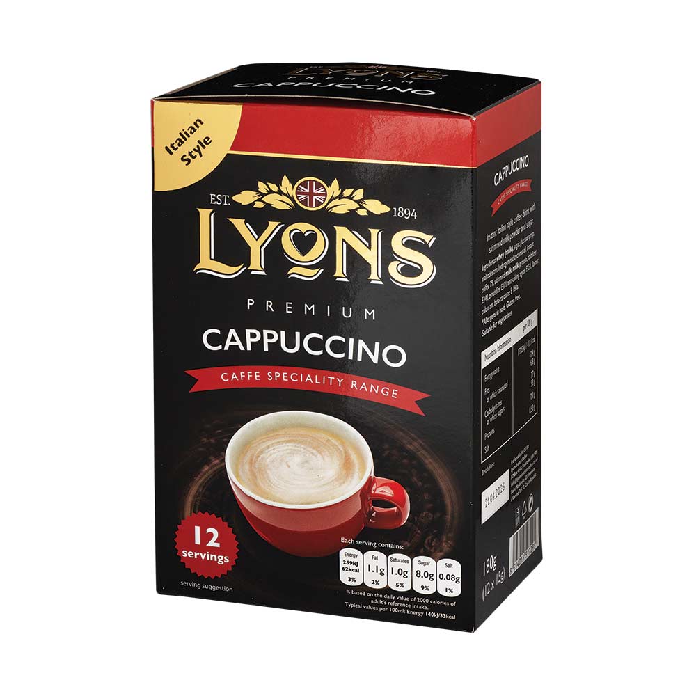 Lyons Premium Cappuccino Sachets 15g x 12 Pack - Image 3